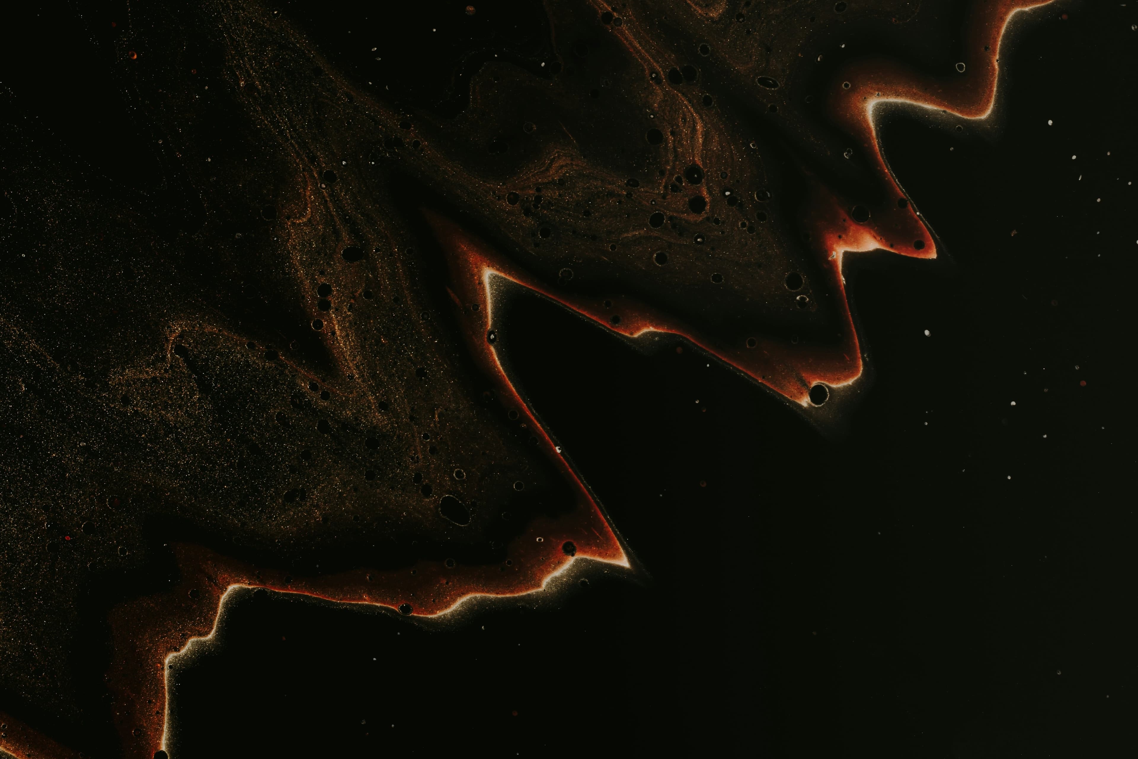 dark abstract background with orange waves, Photo by Pawel Czerwinski